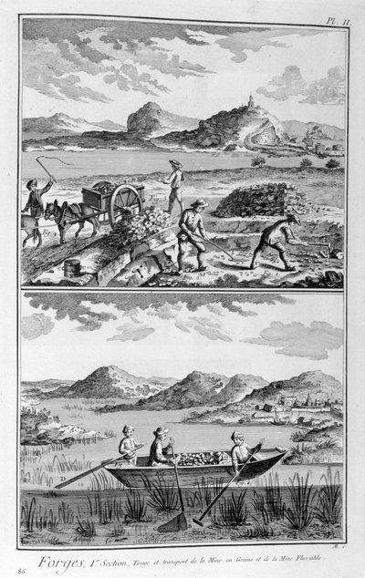 Fucine, trasporto alla miniera, 1751-1777 da Denis Diderot