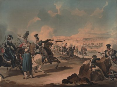 Cavalleria russa che attacca la fanteria francese a Borodino, ca 1813 da Denis Dighton