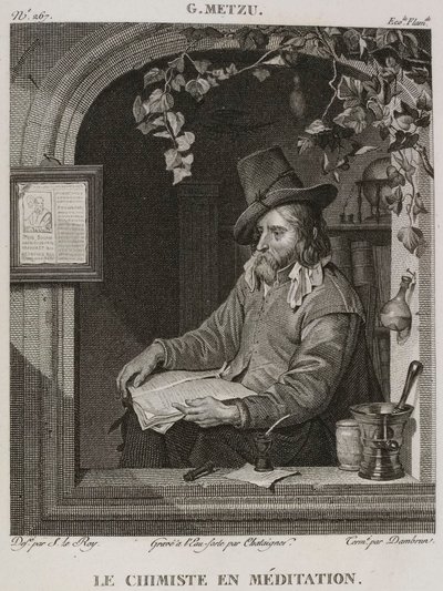 Denis-Sébastien Leroy, Chataigner e Dambrun - Il chimico in meditazione, dopo Gabriel Metsu - 1802-1815 da Denis Sebastien Leroy