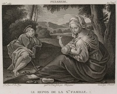 Denis-Sébastien Leroy, Chataigner e Dennel - Il riposo della Sacra Famiglia, dopo Il Pesarese - 1802-1815 da Denis Sebastien Leroy