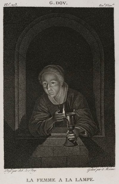 Denis-Sébastien Leroy et Mécou - Donna con lampada, dopo Gerrit Dou - 1802-1815 da Denis Sebastien Leroy