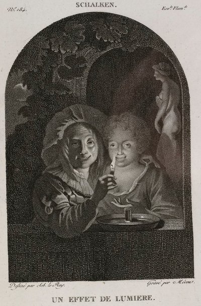 Denis-Sébastien Leroy et Mécou - Un effetto di luce, dopo Schalken - 1802-1815 da Denis Sebastien Leroy