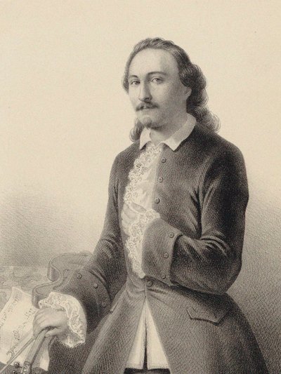 Ritratto di Arthur Saint-Léon 1821-1870 nel balletto Le Violon du diable di Cesare Pugni, 1849 da Derancourt