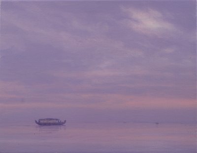 Barca da pesca sul lago Vembanad, Kerala da Derek Hare