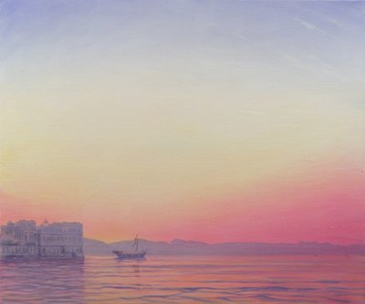 Tramonto al Lake Palace, Udaipur da Derek Hare