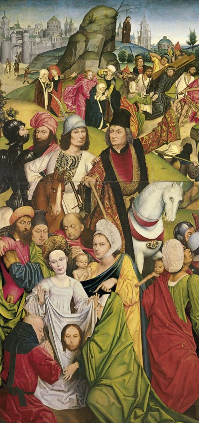 Santa Veronica e un gruppo di cavalieri da Derick Baegert