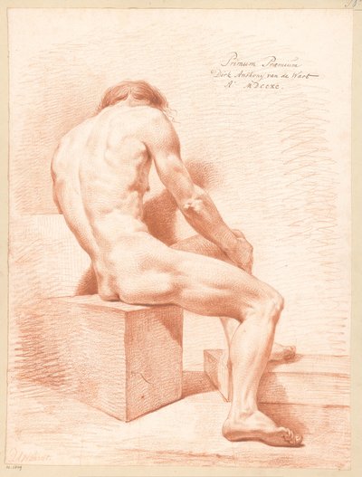 Nudo maschile seduto, visto di schiena (1° premio 1790) da Derk Anthony van de Wart