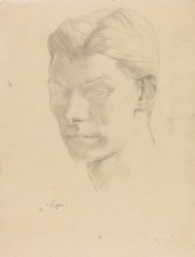 Ritratto di uomo, 1906-08 circa (matita su carta) da Derwent Lees