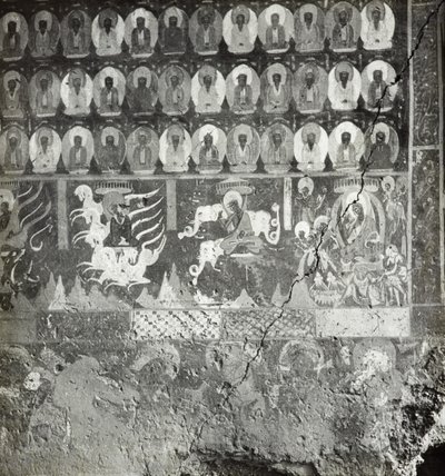 I mille Buddha e nidāna di Lady Sumati, Grotta 275, parete nord, Grotte di Dunhuang, Cina da Desmond Parsons