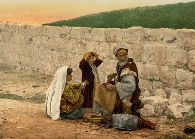 Calzolaio itinerante di Gerusalemme, Terra Santa, c.1890-c.1900 da Detroit Photographic Co.