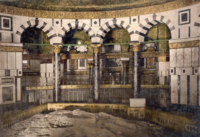 La roccia nella Moschea di Omar, Gerusalemme, c.1890-c.1900 da Detroit Photographic Co.