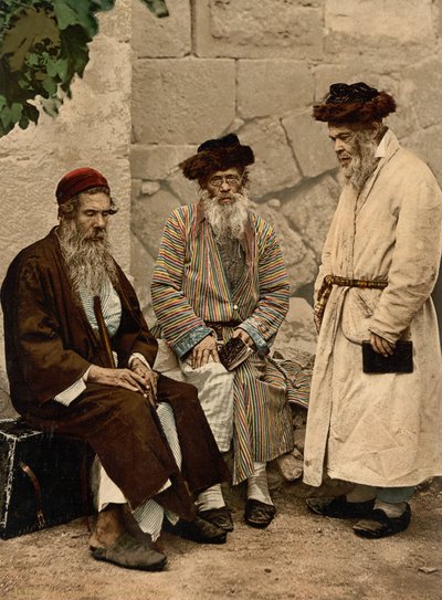 Tipi di ebrei a Gerusalemme, Terra Santa, c.1890-c.1900 da Detroit Photographic Co.