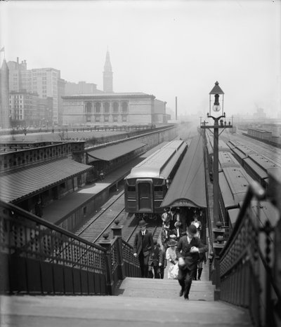 Arrivo a Chicago dai sobborghi, c.1907 da Detroit Publishing Co.