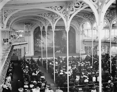 Durante una performance ai Paradise Gardens di Hammerstein, New York, c.1900-06 da Detroit Publishing Co.