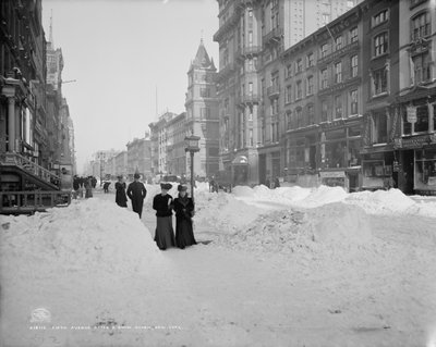 Quinta Avenue dopo una tempesta di neve, New York, c.1905 da Detroit Publishing Co.