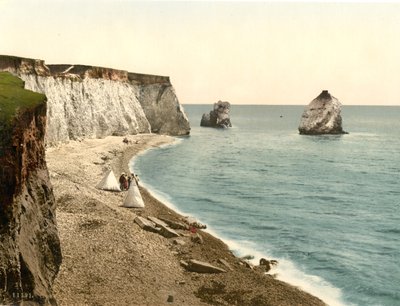 Arco di Freshwater Bay e Stag Rocks, Isola di Wight, Inghilterra da Detroit Publishing Co.