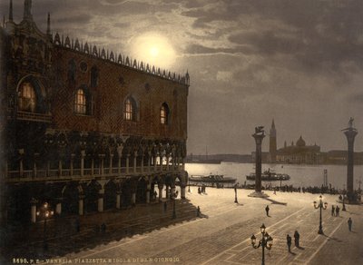 Piazzetta e San Giorgio al chiaro di luna, Venezia, Italia, c.1890-1900 da Detroit Publishing Co.