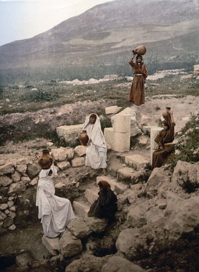 Il pozzo dei Samaritani a Nablus, c. 1900 da Detroit Publishing Co.