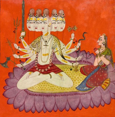 Sadashiva adorato da Parvati, c.1690 da Devidasa (attr.to)