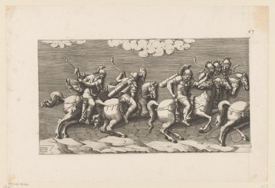 Processione di cavalieri armati (parte sinistra) da Diana Mantuana