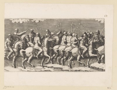 Processione di cavalieri armati (parte centrale) da Diana Mantuana