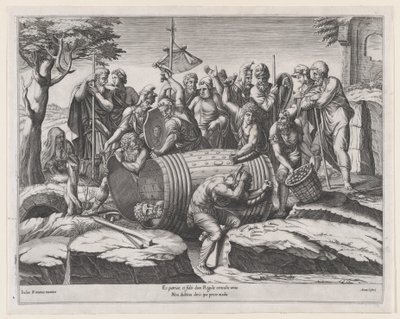 Speculum Romanae Magnificentiae: Marco Attilio Regolo in una botte, fine XVI secolo da Diana Mantuana