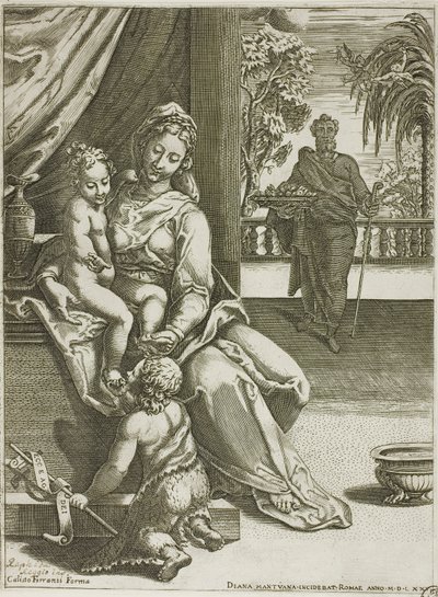 Vergine e bambino con San Giovanni da Diana Scultori