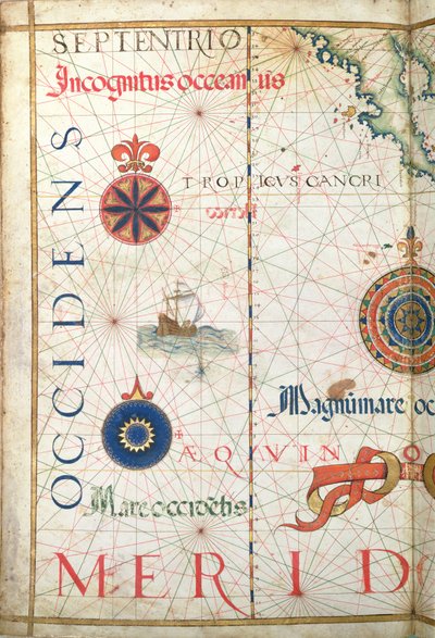 America Centrale e il Pacifico, dettaglio da un atlante mondiale, 1565 da Diego Homem