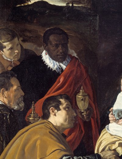 Adorazione dei Magi. Dettaglio delle teste dei re magi. Dipinto di Diego Velázquez (1599-1660) da Diego Velázquez