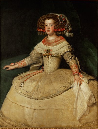 Maria Teresa, Infanta, figlia del re Filippo IV di Spagna e di sua moglie Isabella, sposa Luigi XIV di Francia ... (olio su tela) da Diego Rodriguez de Silva y Velazquez