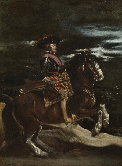 Filippo IV a cavallo, c.1640-60 da Diego Velázquez