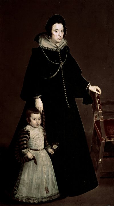 Ritratto di Doña Antonia de Ipeñarrieta con un figlio, c.1631 (olio su tela) da Diego Rodriguez de Silva y Velazquez