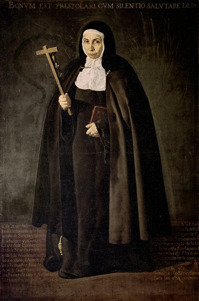 Ritratto di Madre Jeronima de la Fuente da Diego Rodriguez de Silva y Velazquez