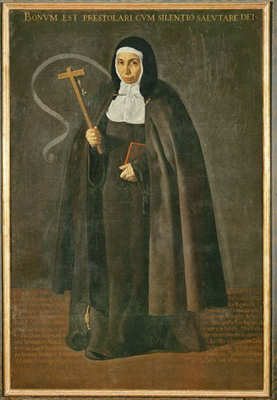 La venerabile madre Jeronima de la Fuente, monaca nel monastero di Santa Isabel de los reyes ... (dipinto su tela) da Diego Rodriguez de Silva y Velazquez