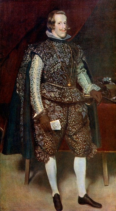 Filippo IV di Spagna in marrone e argento da Diego Velázquez
