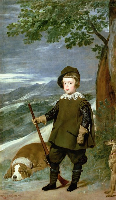 Il principe Balthasar Carlos vestito da cacciatore, 1635-36 da Diego Velázquez