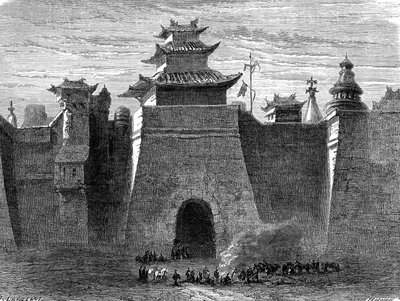 Mura e Porta di Pechino, Cina da Dieudonne Auguste Lancelot