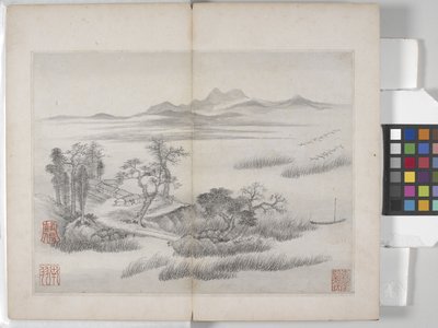 Album di dipinti di paesaggi da Ding Yunpeng