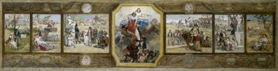 Bozzetto per la sala matrimoni del 19° arrondissement di Parigi: La Bandiera Tricolore, Allegorie Repubblicane da Diogene Ulysse Napoleon Maillart