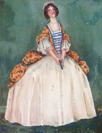 Una donna del tempo della regina Anna 1702-1714 da Dion Clayton Calthrop