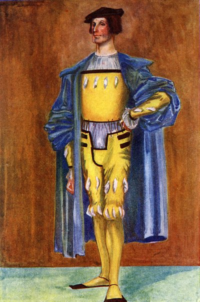 Costume maschile durante il regno di Enrico VIII (1509-1547) da Dion Clayton Calthrop