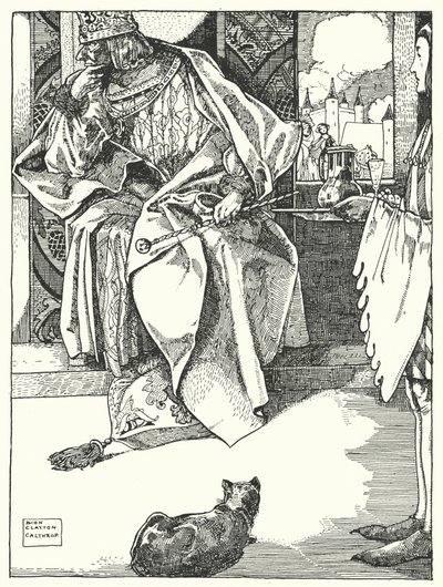 "Il re rifiutò ogni ristoro" (incisione) da Dion Clayton Calthrop