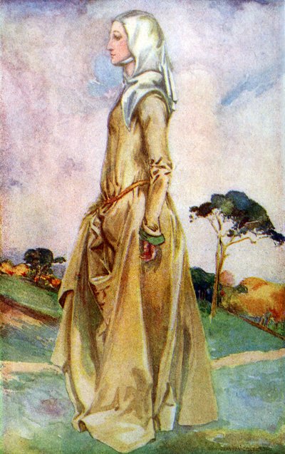 Costume femminile nel regno di Enrico II (1154-1189) da Dion Clayton Calthrop