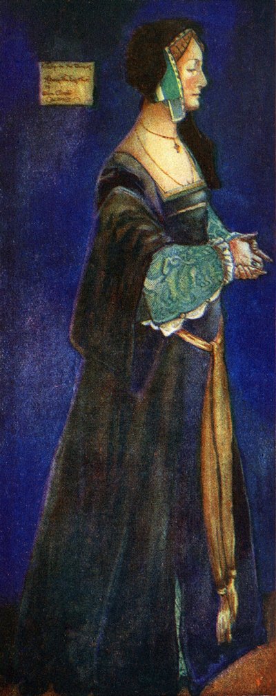 Costume femminile durante il regno di Enrico VIII (1509-1547) da Dion Clayton Calthrop