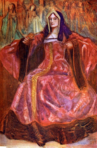 Costume femminile durante il regno di Enrico VII (1485-1509) da Dion Clayton Calthrop