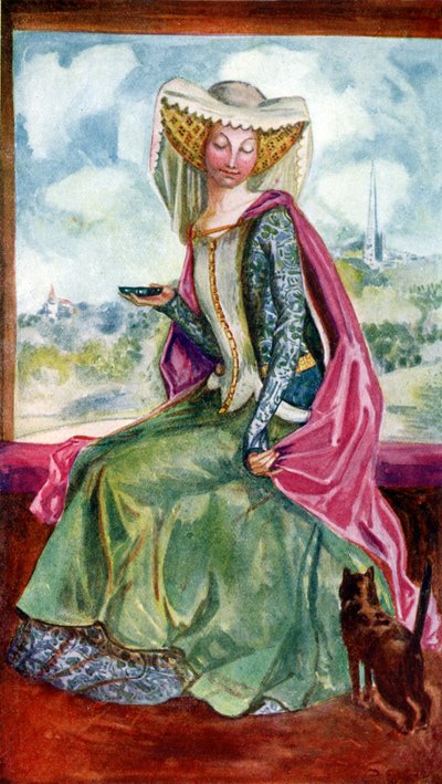 Costume femminile nel regno di Enrico V (1413-1422) da Dion Clayton Calthrop