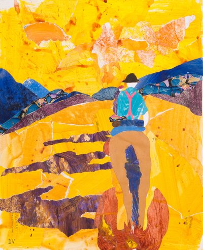 Resti del giorno, Pirenei, 2016 (collage) da Dione Verulam