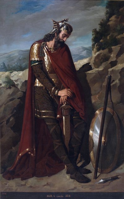 Ritratto del re visigoto di Hispania Agila I (morto nel 555) da Dioscoro Teofilo Puebla Tolin