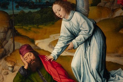 Chiesa parrocchiale (Parochiekerk Sint-Pieter). Ultima Cena. Dirk Bouts. 1464-1468. (dettaglio) da Dirck Bouts