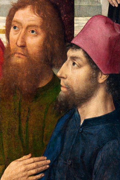 Chiesa parrocchiale (Parochiekerk Sint-Pieter). Ultima Cena. Dirk Bouts. 1464-1468. (dettaglio) da Dirck Bouts